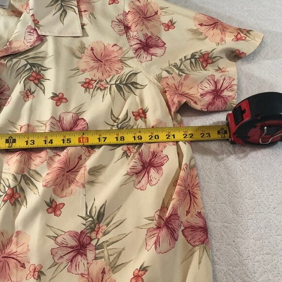 Liz Golf Yellow Red floral short sleeve collar blouse Women Size 2X - Picture 4 of 6